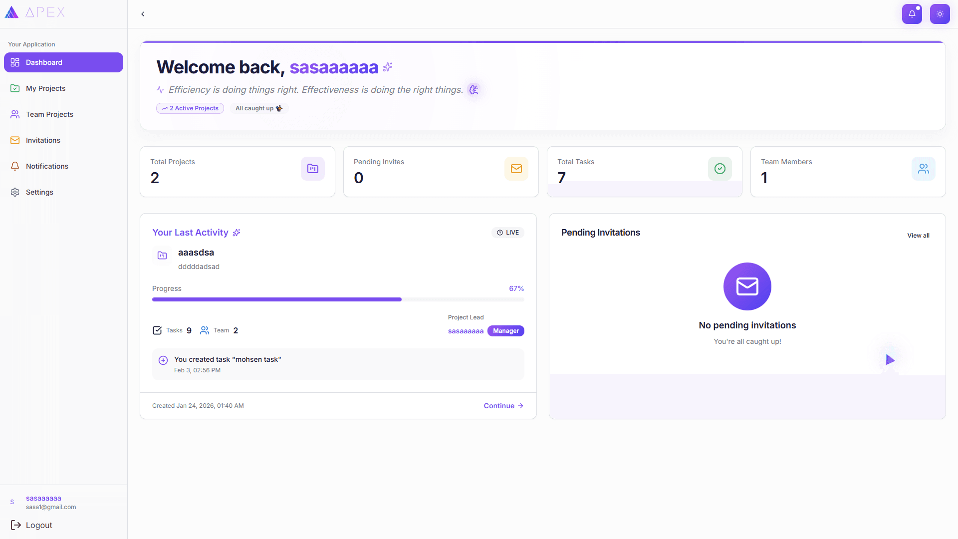 APEX - Project Management System